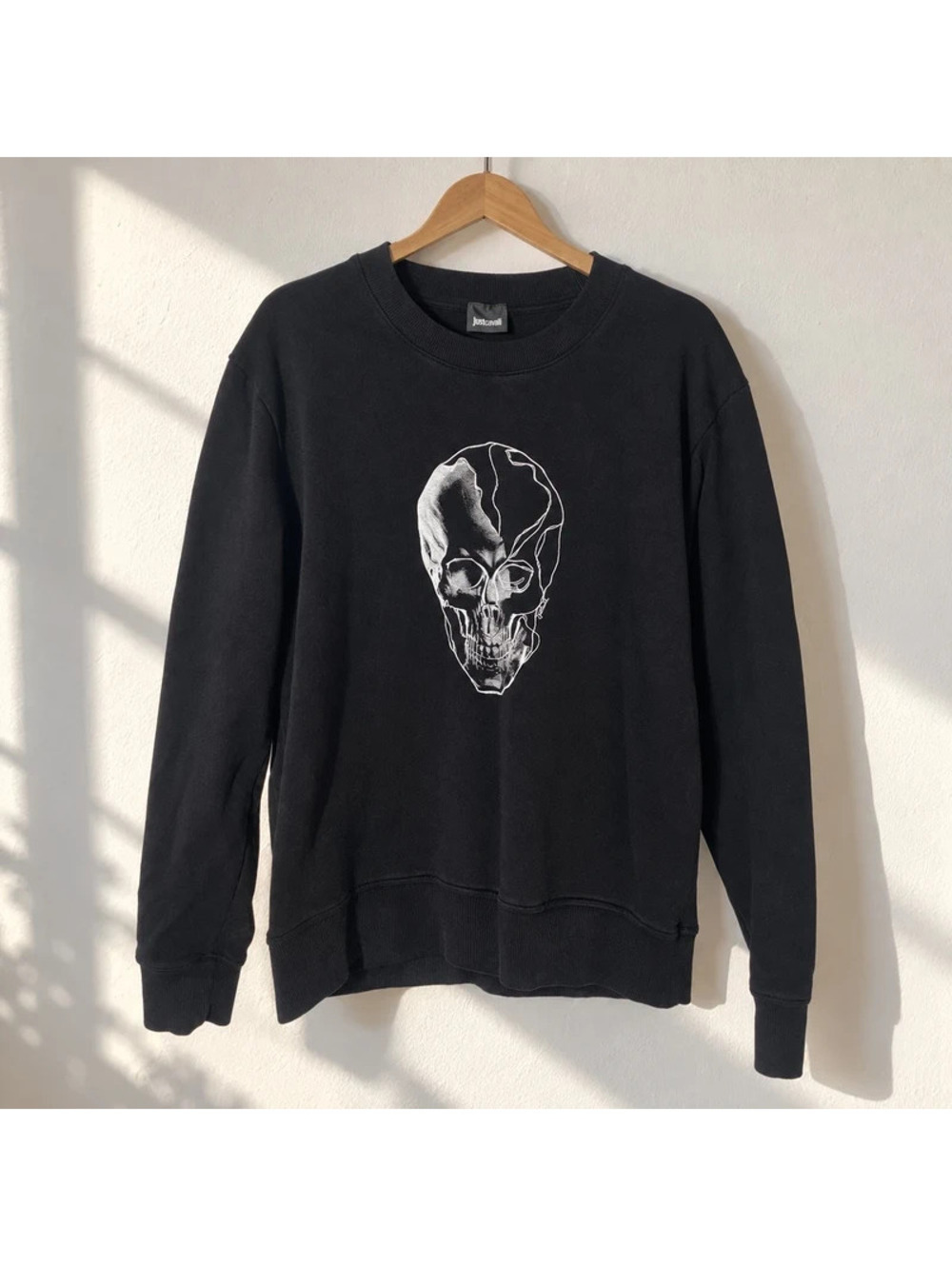 Just Cavalli Roberto Cavalli Men's Black Skull Graphic Sweatshirt L